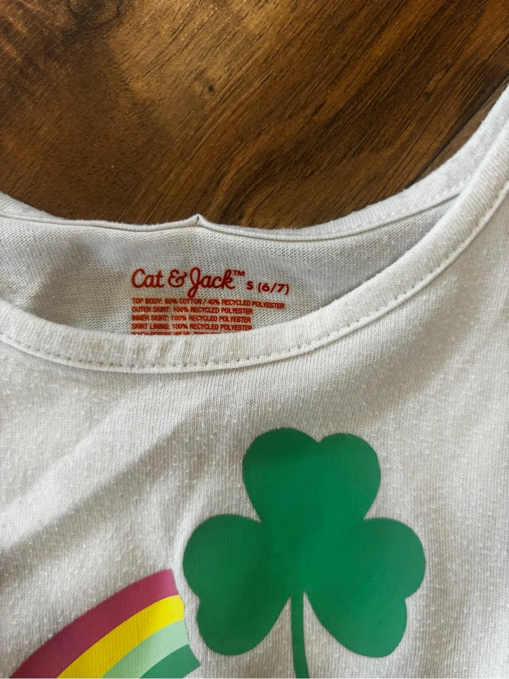Cat & Jack Dress with Green Shamrock and Rainbow Accents